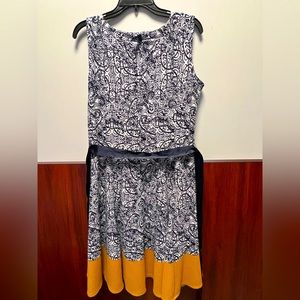 HAANI PETITE PL DRESS with BLUE Ribbon Tie